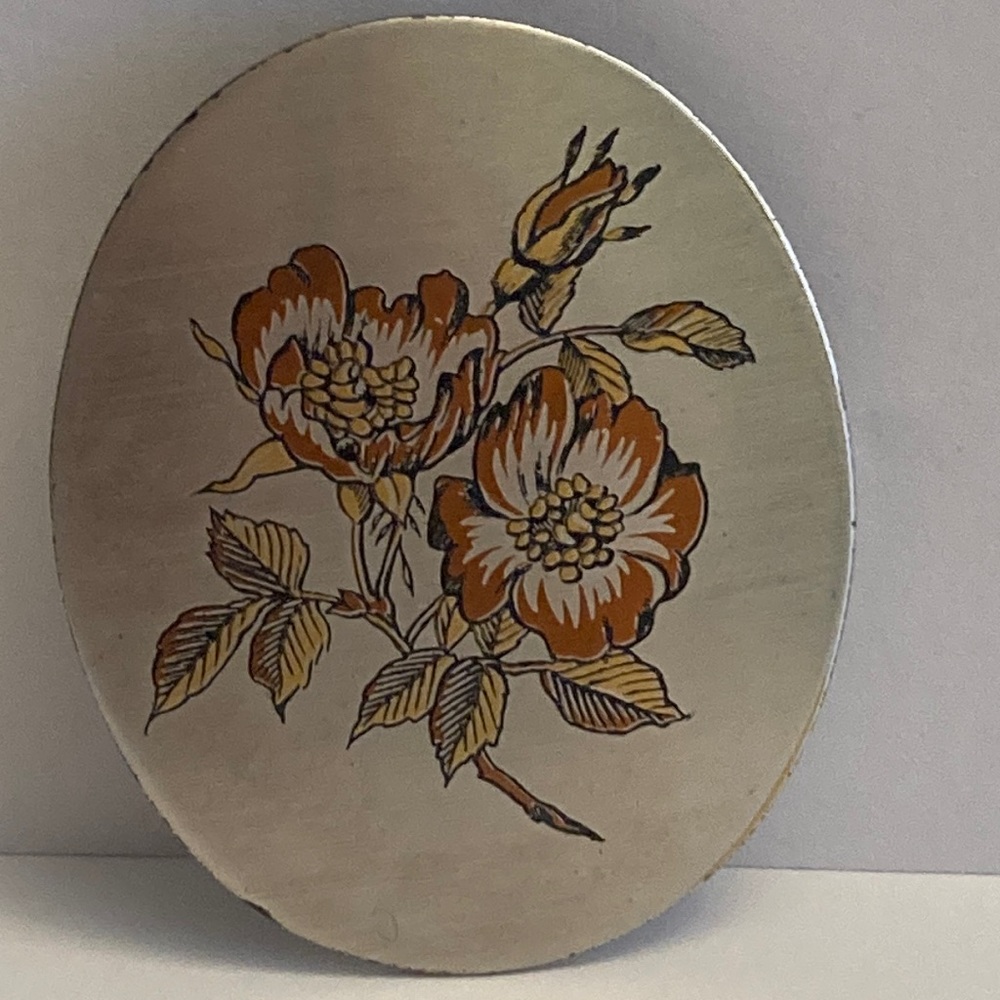 Vintage Reed & Barton Damascene Brooch or Pendant Flower Floral